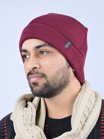 Men's Classic Solid Wine Beanie