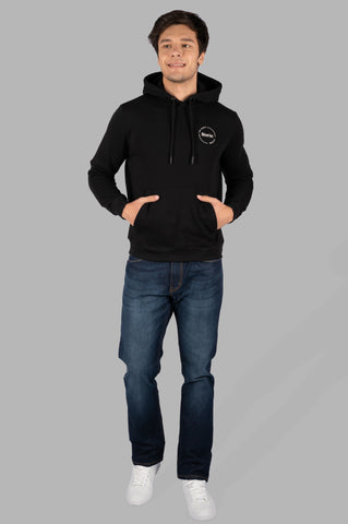 Men's Zipper Black Hoodie Full Sleeve Cotton Sweatshirt