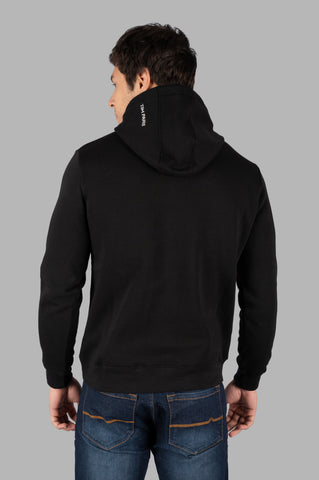 Men's Zipper Black Hoodie Full Sleeve Cotton Sweatshirt