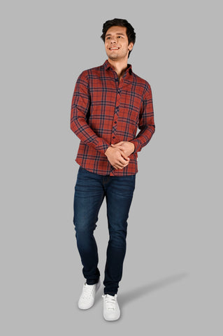 Men's Cotton Check Shirt with Pocket