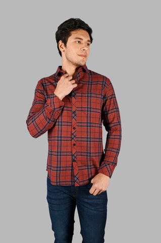 Men's Cotton Check Shirt with Pocket