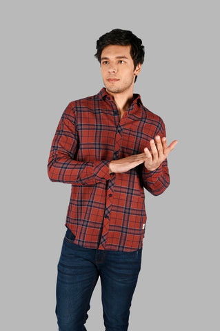 Men's Cotton Check Shirt with Pocket