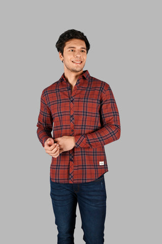 Men's Cotton Check Shirt with Pocket