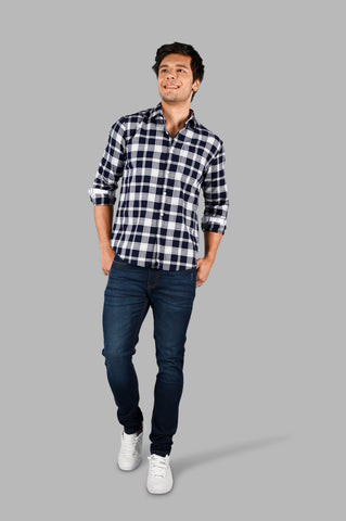 Men's Cotton Check Shirt with Pocket