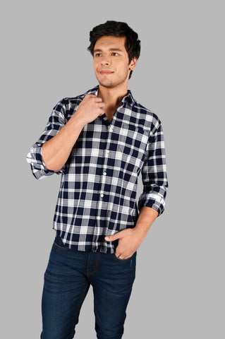 Men's Cotton Check Shirt with Pocket