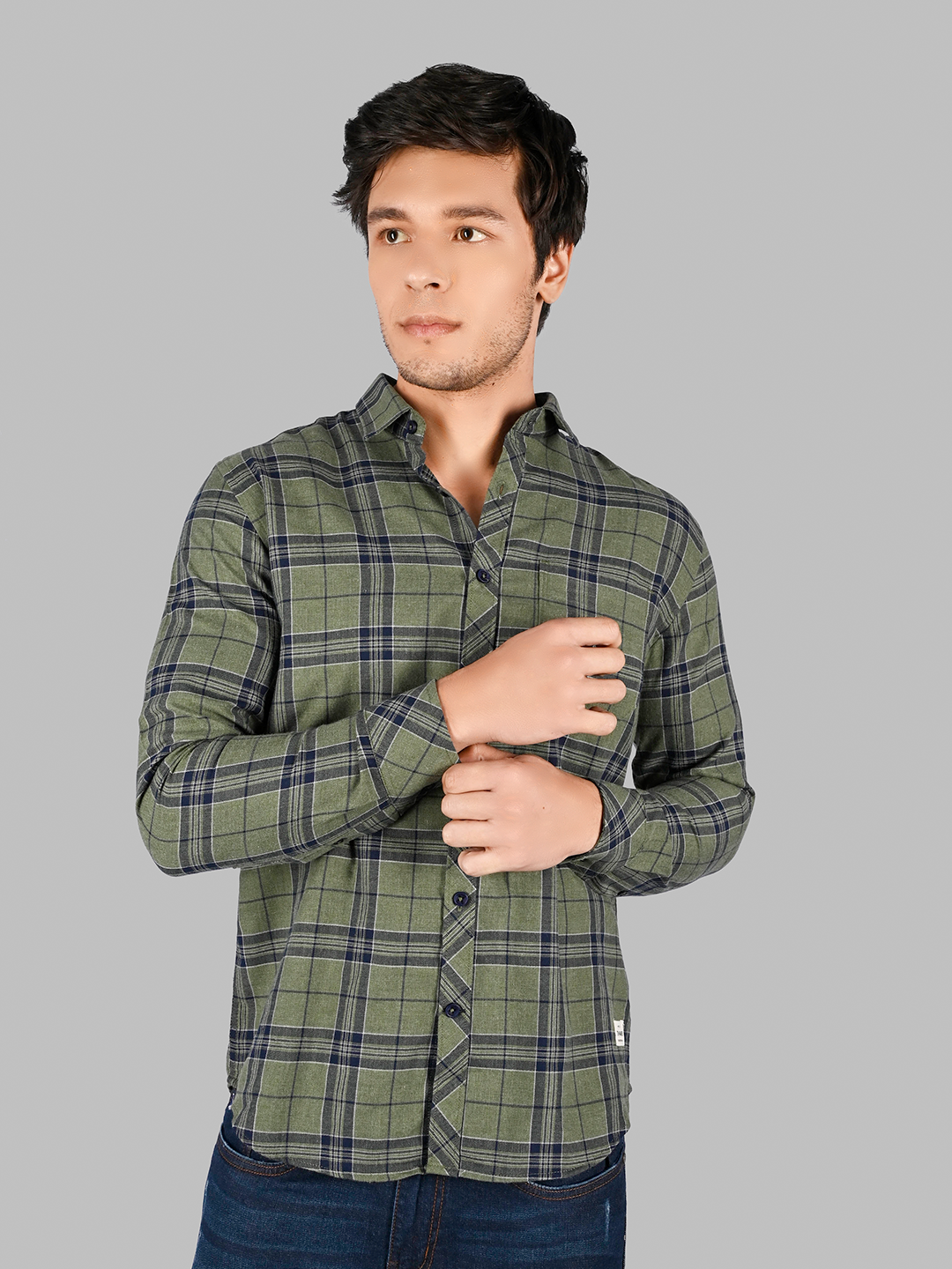 Men's Cotton Check Shirt with Pocket