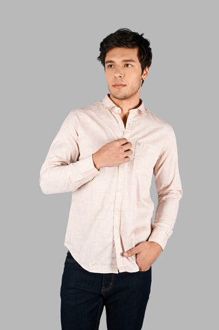 Men's Printed Cotton Casual Shirt with Spread Collar