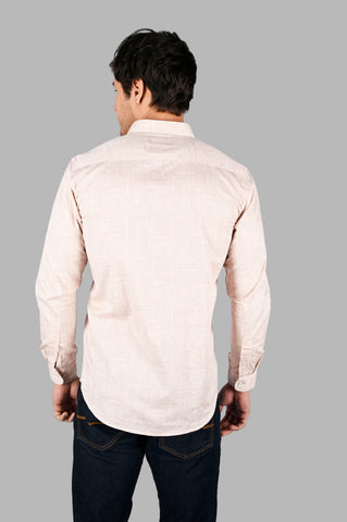 Men's Printed Cotton Casual Shirt with Spread Collar