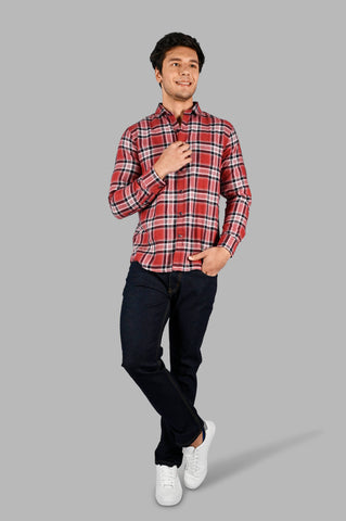 Men's Cotton Check Slim Fit Shirt