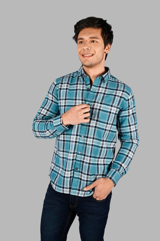 Men's Cotton Check Slim Fit Shirt