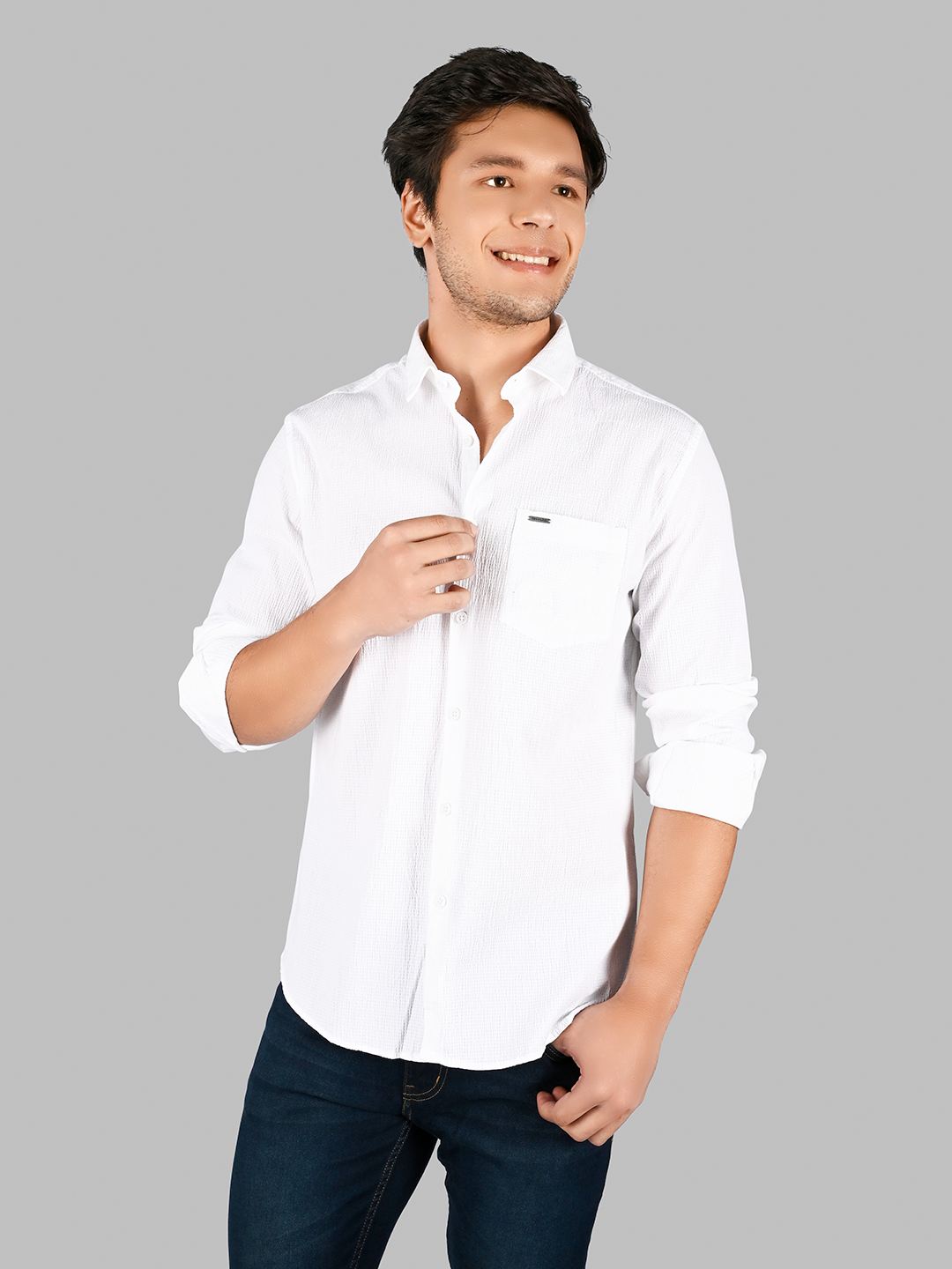 Men's Solid Cotton Shirt