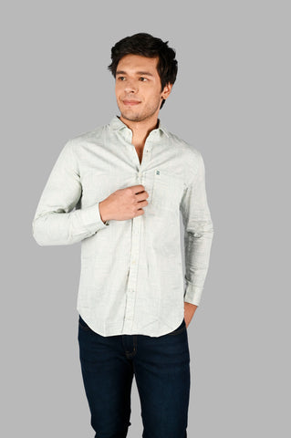 Men's Printed Cotton Casual Shirt with Spread Collar