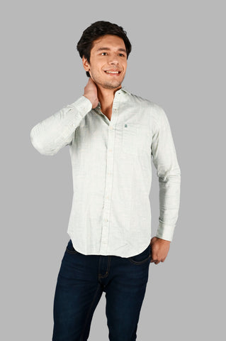 Men's Printed Cotton Casual Shirt with Spread Collar