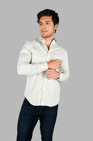 Men's Printed Cotton Casual Shirt with Spread Collar