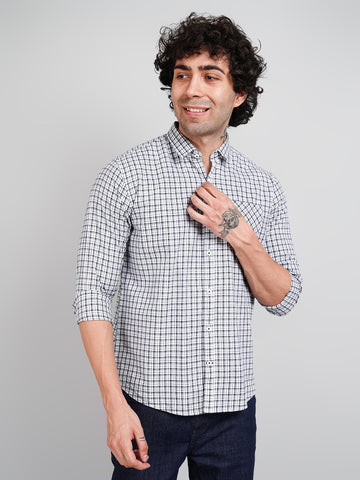 Blue Micro Checked Shirt