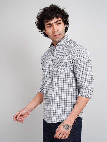 Blue Micro Checked Shirt