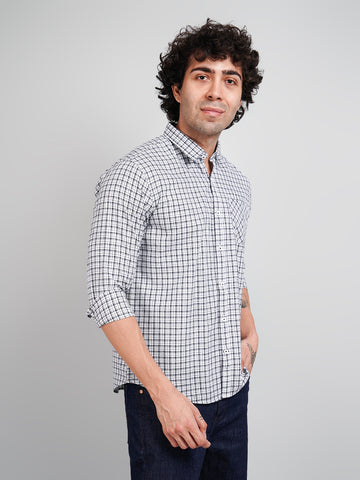 Blue Micro Checked Shirt