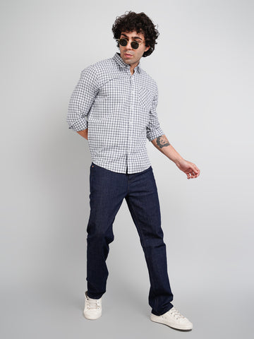 Blue Micro Checked Shirt