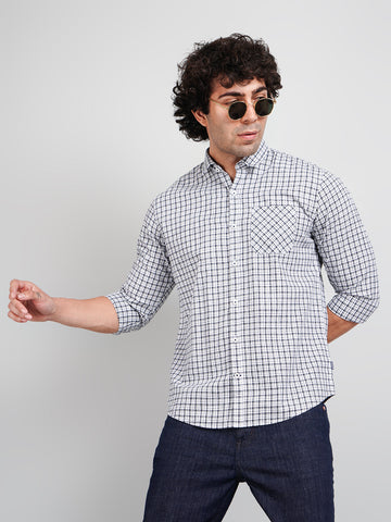 Blue Micro Checked Shirt