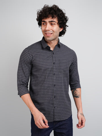 Men's Grey Check Shirt