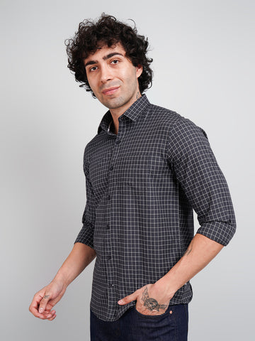 Men's Grey Check Shirt