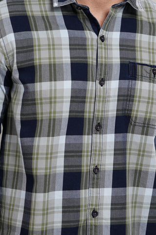 Green checks shirts for men