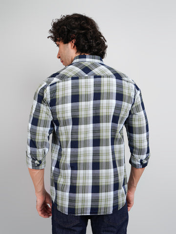 Green checks shirts for men