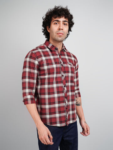 Maroon Check Shirt