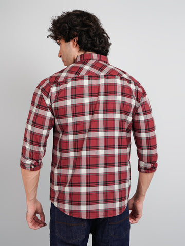 Maroon Check Shirt