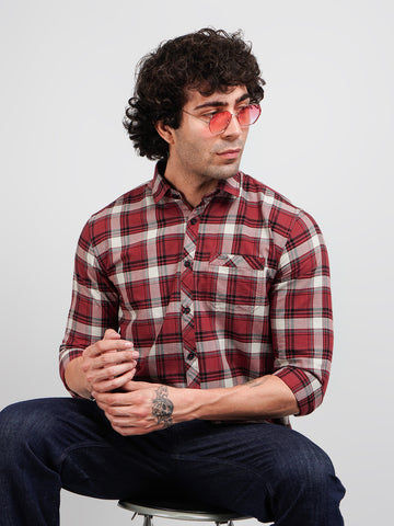 Maroon Check Shirt