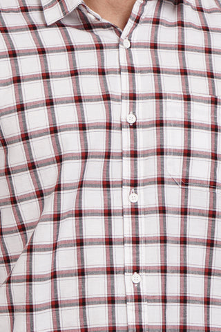 Men's White Check Shirt