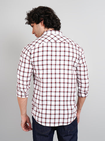 Men's White Check Shirt