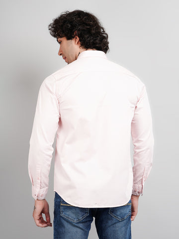 Pink Solid Shirt for Men