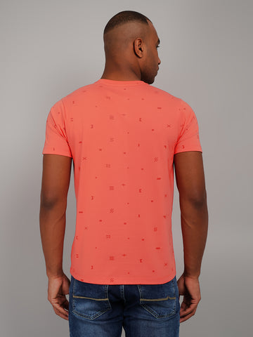 printed Hot Coral T-shirt