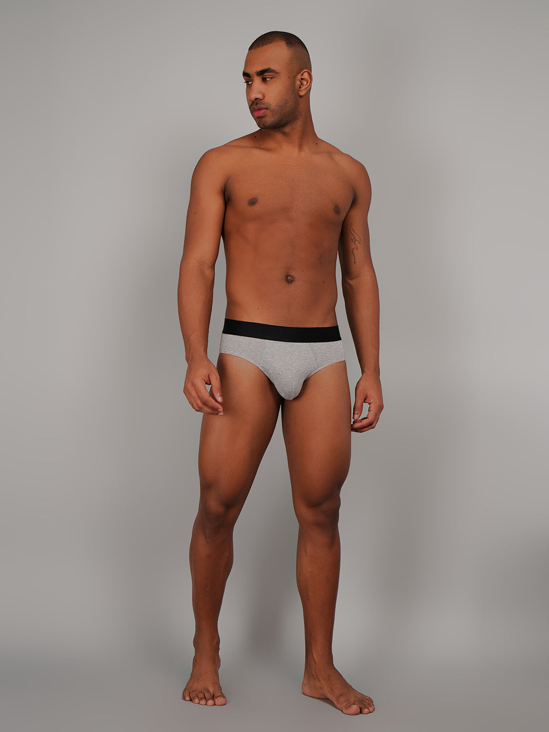 Solid Light Grey Brief