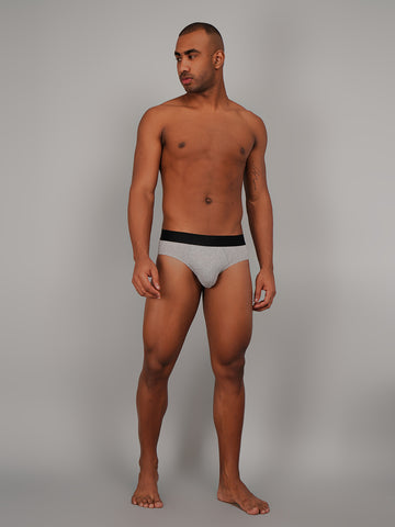 Solid Light Grey Brief