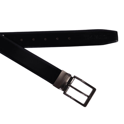 Black & Tan Leather Belt For Men