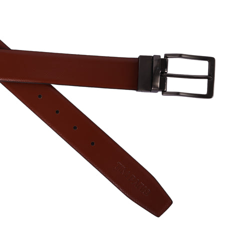 Black & Tan Leather Belt For Men