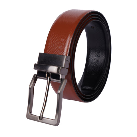 Black & Tan Leather Belt For Men