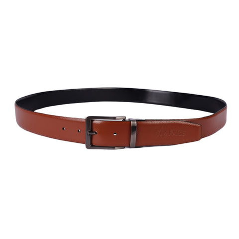 Black & Tan Leather Belt For Men