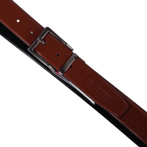 Black & Tan Leather Belt For Men