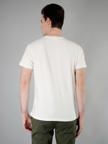White Cotton Printed T-shirt for men