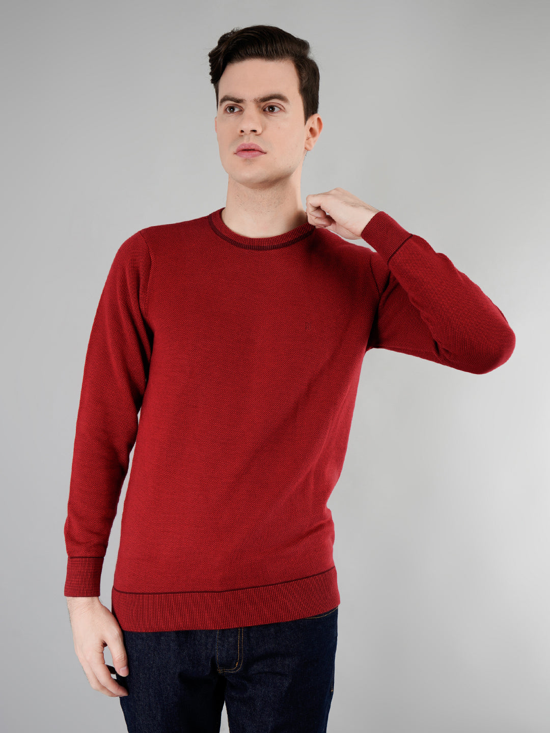 Tim Paris Solid Pullover for Men