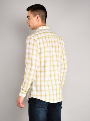 Men's Cotton Checkered Regular Fit Casual Shirt