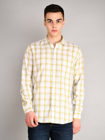 Men's Cotton Checkered Regular Fit Casual Shirt