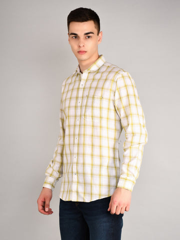 Men's Cotton Checkered Regular Fit Casual Shirt