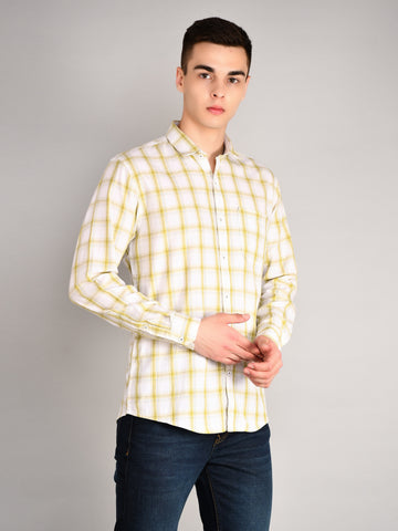 Men's Cotton Checkered Regular Fit Casual Shirt