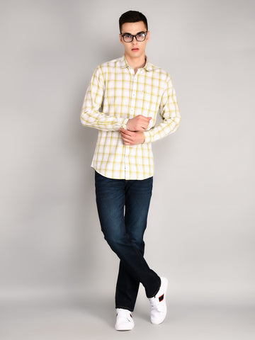 Men's Cotton Checkered Regular Fit Casual Shirt