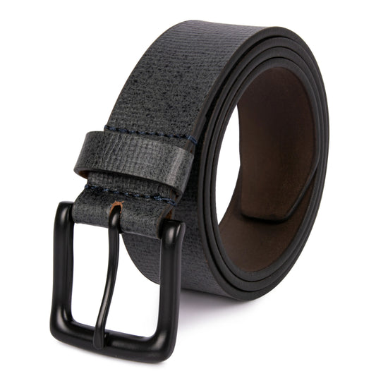Grey Textured Leather Belt for men