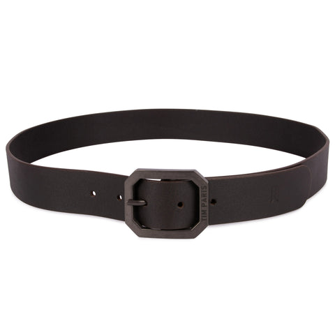 Solid Dark Brown Leather Belt for men